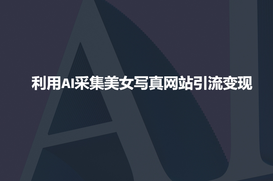 利用AI采集美女写真网站引流变现，引流嘎嘎的-一点通资源网