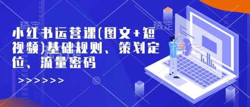 小红书运营课(图文+短视频)基础规则、策划定位、流量密码-一点通资源网