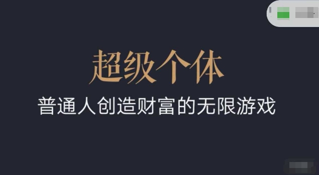 超级个体2024-2025翻盘指南，普通人创造财富的无限游戏-一点通资源网