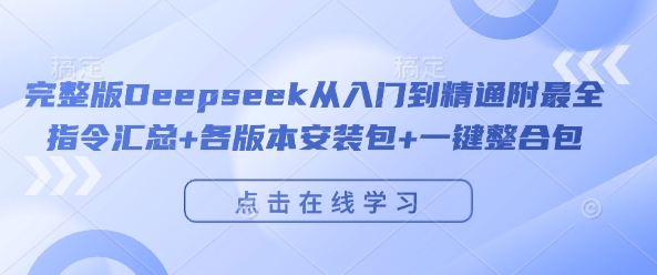 完整版Deepseek从入门到精通附最全指令汇总+各版本安装包+一键整合包-一点通资源网