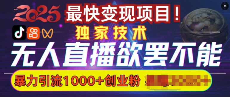 欲罢不能的无人直播引流，超暴力日引流1000+高质量精准创业粉-一点通资源网