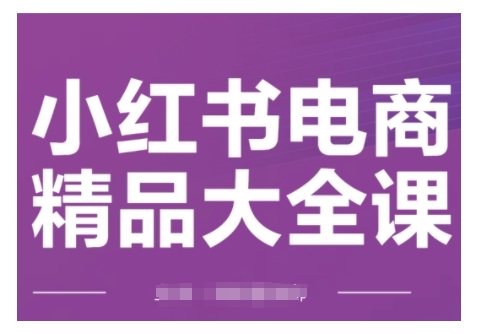 小红书电商精品大全课，快速掌握小红书运营技巧，实现精准引流与爆单目标，轻松玩转小红书电商-一点通资源网