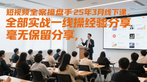 短视频全案操盘手25年3月线下课，全部实战一线操盘手经验分享，毫无保留分享，全是干货-一点通资源网