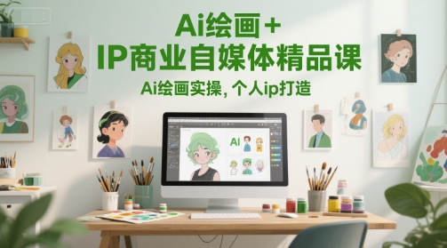 Ai绘画+IP商业自媒体精品课，Ai绘画实操，个人ip打造-一点通资源网