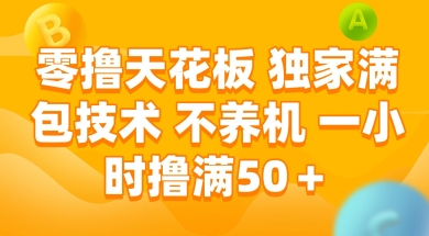 零撸天花板，独家满包技术 不养机 一小时撸满50+【揭秘】-一点通资源网
