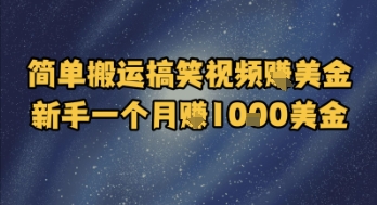 简单搬运搞笑视频挣美金，新手一个月入1k美金-一点通资源网