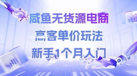 咸鱼无货源电商，高客单价玩法，新手1个月入门-一点通资源网