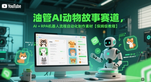 油管AI动物故事赛道，AI+RPA机器人流程自动化制作素材【保姆级教程】-一点通资源网
