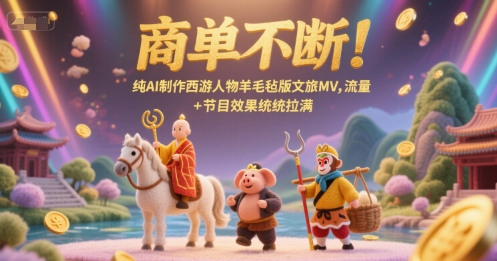 商单不断！纯AI制作西游人物羊毛毡版文旅MV，流量+节目效果统统拉满-一点通资源网