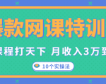 爆款网课特训营，一套课程打天下，网课变现的10个实操法，月收入3万到10万-一点通资源网