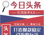 今日头条引流技术4.0,微头条实战细节,微头条引流核心技巧分析,快速发布引流玩法-一点通资源网