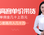 抖音高单价带货项目,一单佣金几十上百元,核心套路月入几十万(共3节)-一点通资源网
