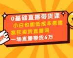 0基础直播带货课:小白也能低成本搭建疯狂卖货直播间:1场直播带货6万-一点通资源网