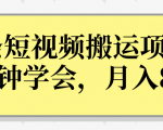 操作性非常强的头条号短视频搬运项目，3分钟学会，轻松月入8000+-一点通资源网