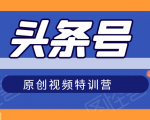 头条号原创视频特训营:一对一带你玩转短视频,新号10天日收益破252元-一点通资源网