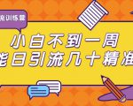 清和行记引流训练营：小白不到一周便能日引流几十精准粉-一点通资源网