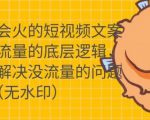 只说话就会火的短视频文案课,从根本上解决没流量的问题-一点通资源网