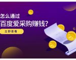 大王·怎么通过百度爱采购赚钱,已经通过百度爱采购完成200多万的销量-一点通资源网