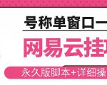 网易云挂机项目云梯挂机计划,永久版脚本+详细操作视频-一点通资源网