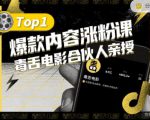 【毒舌电影合伙人亲授】抖音爆款内容涨粉课,5000万抖音大号首次披露涨粉机密-一点通资源网