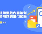带货短视频爆款内容策划,关于电商视频的独门秘籍(价值499元)-一点通资源网