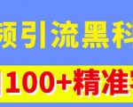 视频引流黑科技玩法,不花钱推广,视频播放量达到100万+,每日100+精准客源-一点通资源网