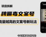 2023抖音快手毒文案新玩法，牌匾文案号，起号快易变现-一点通资源网