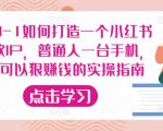 从0-1如何打造一个小红书爆款IP，普通人一台手机，就可以狠赚钱的实操指南-一点通资源网