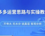 拼多多店铺运营思路与实操教程,快速学会拼多多开店和运营,少踩坑,多盈利-一点通资源网