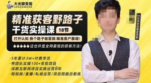 杨光·精准获客野路子,黑科技快速获取精准客户,这也许是全网最低的获客方法了-一点通资源网