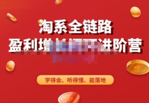 淘系全链路盈利增长闭环进阶营,融合全店动销,学得会、听得懂、能落地!-一点通资源网