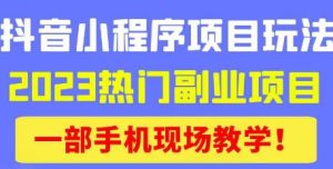 抖音小程序9.0新技巧,2023热门副业项目,动动手指轻松变现-一点通资源网