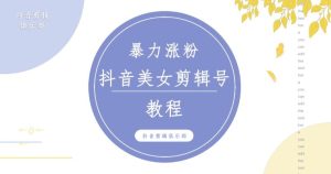 抖音快手暴力涨粉美女混剪视频教程，百分百过原创图片教程！附带违规申诉方法-一点通资源网