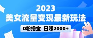 2023美女流量变现最新玩法,0粉撸金,日赚2000+,实测日引流300+-一点通资源网