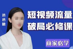 2023最新透糖短视频流量破局必修课——商家必学-一点通资源网