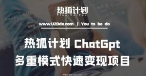 热狐计划：王大陆ChatGpt多重变现实操课，多种模式快速变现-一点通资源网
