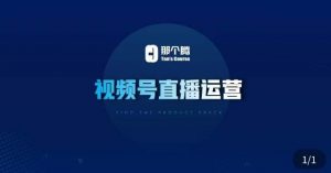 那个腾·视频号直播运营，​视频号直播推流逻辑/流量渠道解析/直播起号攻略/直播实操技巧-一点通资源网