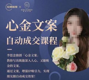心金文案自动成交课程,教你写出既能深入人心又能吸金的文案,实现朋友圈自动成交效果-一点通资源网