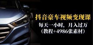 抖音豪车视频变现分享课：每天一小时，月入过万（教程+4986张素材）-一点通资源网