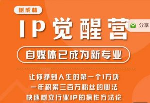 树成林·IP觉醒营,快速树立行业IP的操作方法论,让你赚到人生的第一个1万块(更新)-一点通资源网