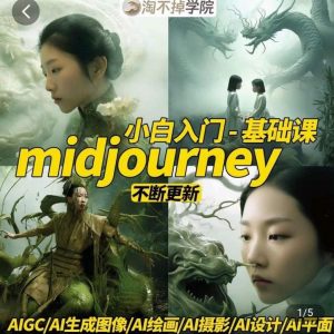 淘不掉学院·midjourney小白入门基础，​AI摄影+AI设计+AI绘画-AIGC作图-一点通资源网
