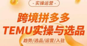 伍跃·跨境拼多多TEMU实操与选品，​趋势/选品/运营/入住（27节完整）-一点通资源网