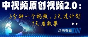 中视频原创视频2.0：3分钟一个视频，2天过计划，7天看效果【揭秘】-一点通资源网