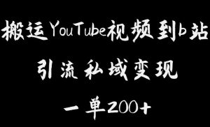 搬运YouTube视频到b站，引流私域一单利润200+，几乎0成本！【揭秘】-一点通资源网