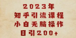 2023知乎引流课程,小白无脑操作日引200+【揭秘】-一点通资源网