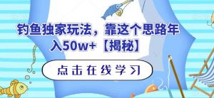 钓鱼独家玩法,靠这个思路年入50w+【揭秘】-一点通资源网