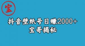 宝哥抖音壁纸号日赚2000+，不需要真人露脸就能操作【揭秘】-一点通资源网