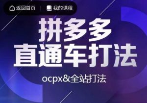 互力·拼多多直通车打法，ocpx&全站打法-一点通资源网