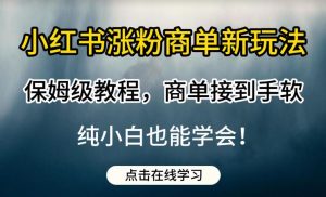 小红书涨粉商单新玩法,保姆级教程,商单接到手软,纯小白也能学会【揭秘】-一点通资源网