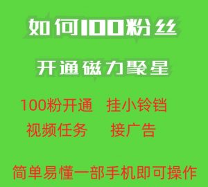 最新外面收费398的快手100粉开通磁力聚星方法操作简单秒开-一点通资源网
